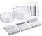 Silver Disposable Dinnerware Set – 25, 50, 75, 100 Guest Options, Plates, Silverware, Cups for Wedding, Party, Events